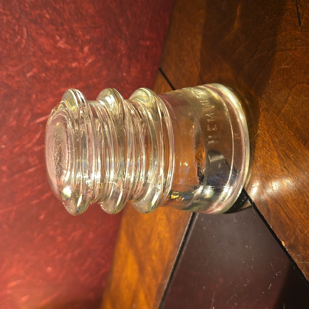 Vintage 1940s - Hemingray 10 Clear Glass Insulator for Double Wire ** H31